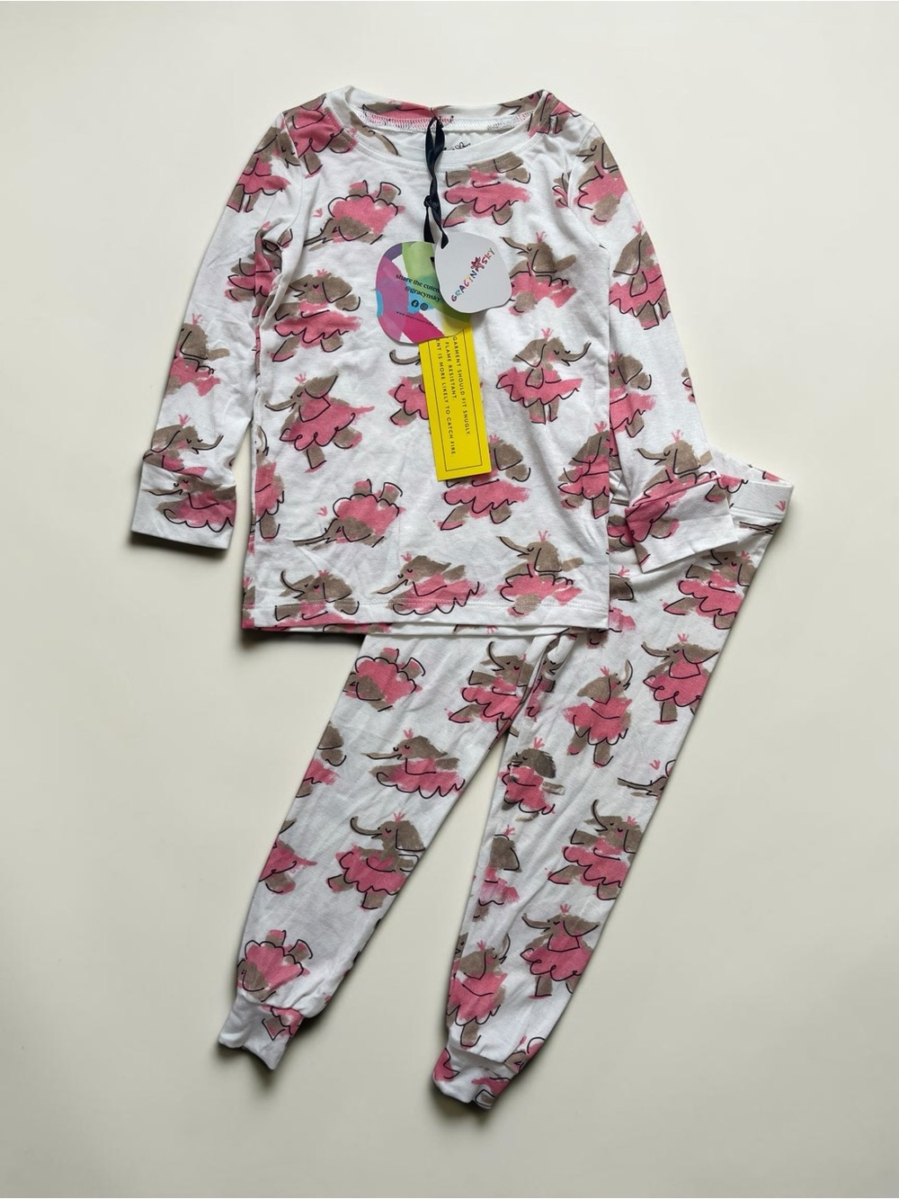 GRACIN SKY BOUTIQUE NWT Bamboo Ballerina Elephant Pajama Set